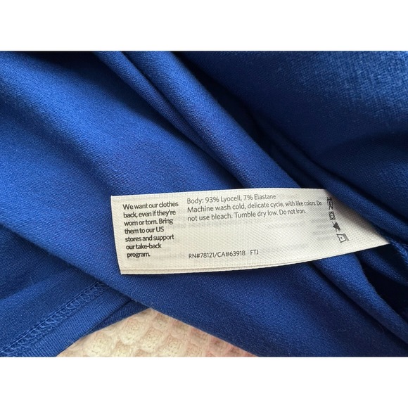 Eileen Fisher Women's Top XS Blue Fine Jersey Bateau Neck Straight Fit Tunic - Picture 5 of 5